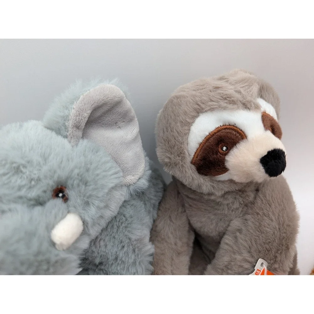 Wild Republic Plush Lot Elephant Sloth Giraffe Safari Lot of 3 Stuffed Animal